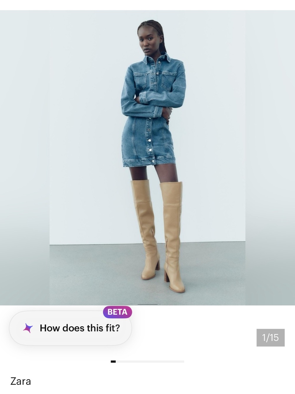 Zara Denim Mini Shirt Dress